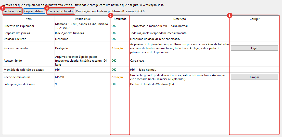 Diagnóstico do Explorador (Explorer Check)